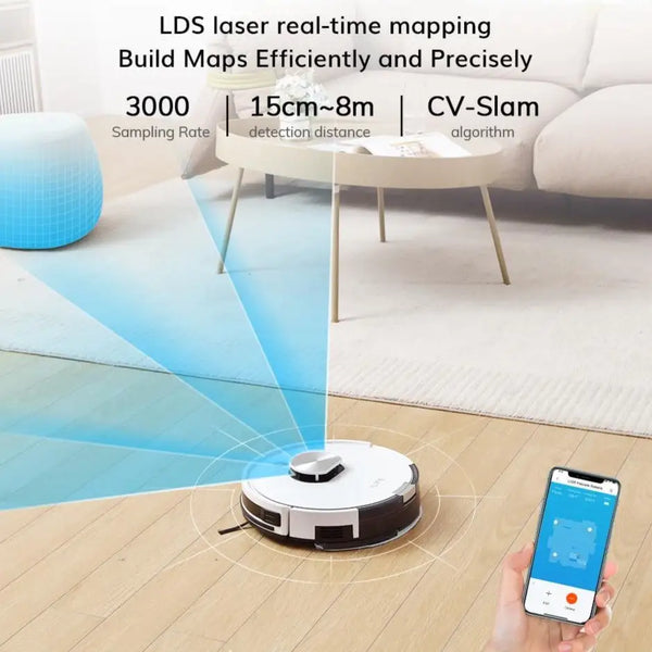 L100 Robot Aspirateur Laveur de sol Connecté WIFI App